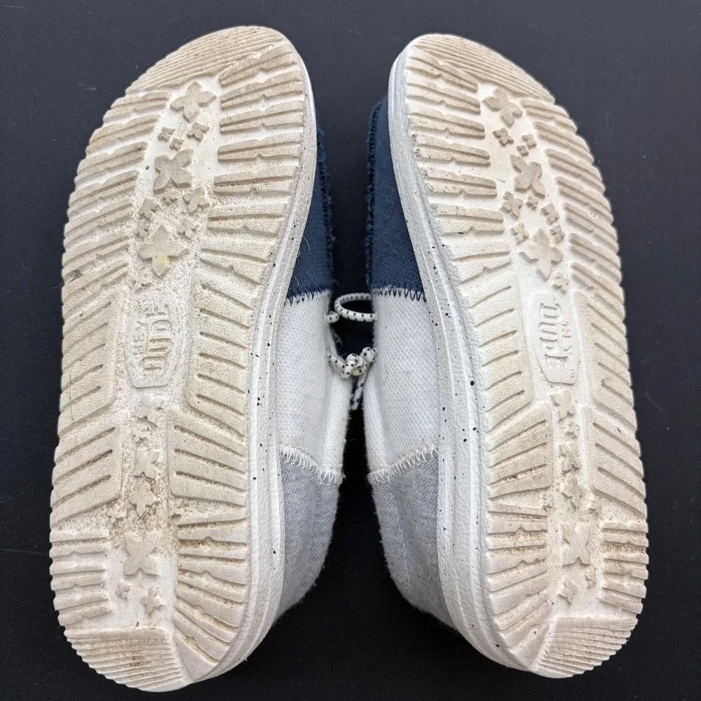 Hey Dude Kids Youth 2 Wally Tri Varsity Loafers Navy Gray 40416-410 Moccasin